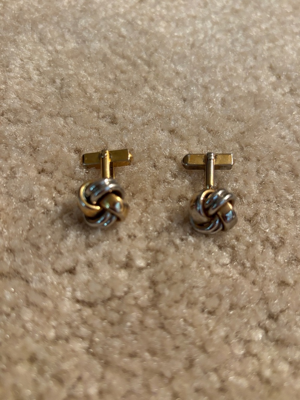 Ross and Simmons Men's Two-Tone Knot Cufflinks - Gold & Silver